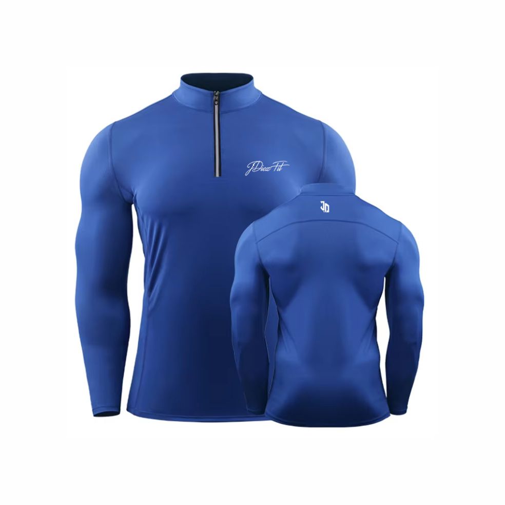 Men's Sports T-Shirt with High Neck Zipper
