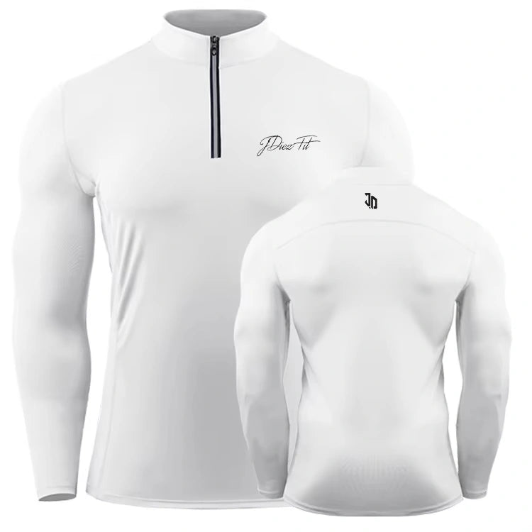 Men's Sports T-Shirt with High Neck Zipper