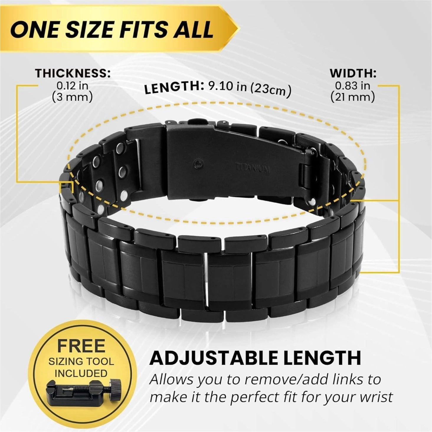 Effective Titanium Mens Magnetic Bracelet