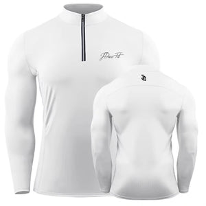 Men's Sports T-Shirt with High Neck Zipper