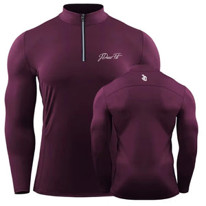 Men's Sports T-Shirt with High Neck Zipper